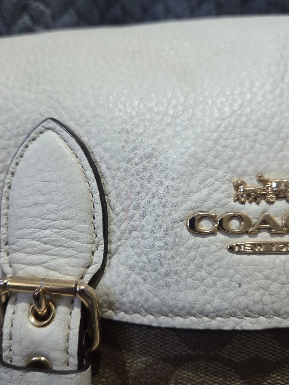 COACH Lucy Signature Canvas and White Leather Crossbody Bag - Picture 4 of 7